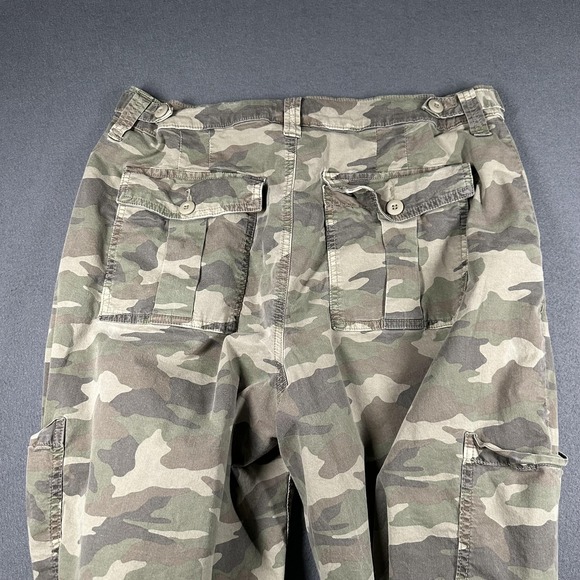 American Eagle Outfitters Cargo Pants Womens 12 Green Camo Barrel Stretch - Picture 13 of 15
